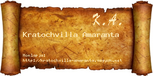 Kratochvilla Amaranta névjegykártya